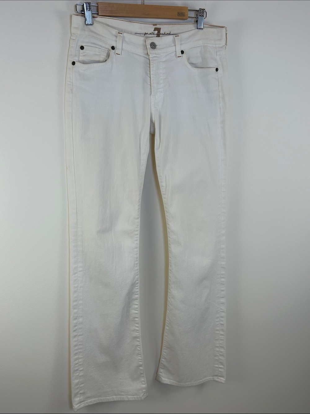 7 For All Mankind Womens White Bootcut Jeans 29